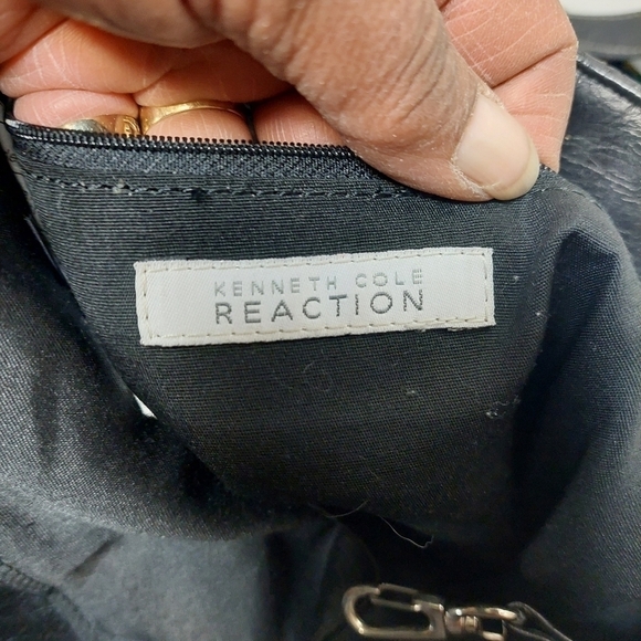 Kenneth Cole Reaction Large Black Weaved Over-shoulder Tote Bag - Picture 10 of 15